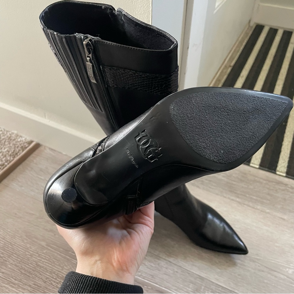 Guess Leather Knee High Boots Black Classy Size 6.5 - Picture 10 of 10